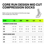 Core Run Claw Mid Cut Socks, White/Lilac Mix, Unisex, XS