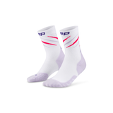 Core Run Claw Mid Cut Socks, White/Lilac Mix, Unisex, XS