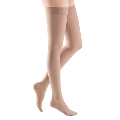 mediven plus 30-40 mmHg thigh beaded topband closed toe petite, Single