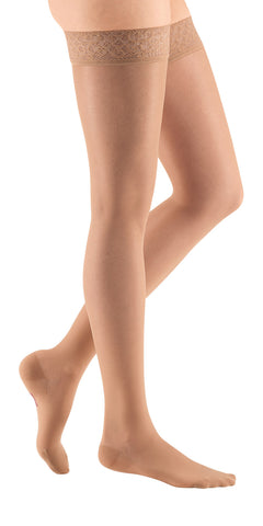 mediven sheer & soft 8-15 mmHg thigh lace topband closed toe standard