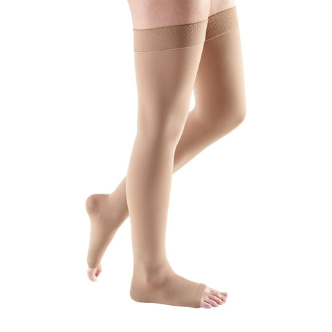 mediven comfort 15-20 mmHg thigh beaded topband open toe petite